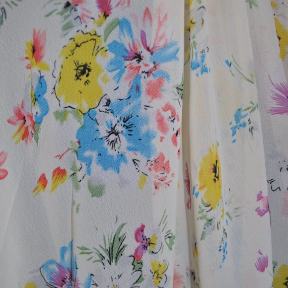 Women's fancy sleeveless Floral Print Chiffon Fabric Bohemian CardiganScarf Vest - Picture 3 of 5